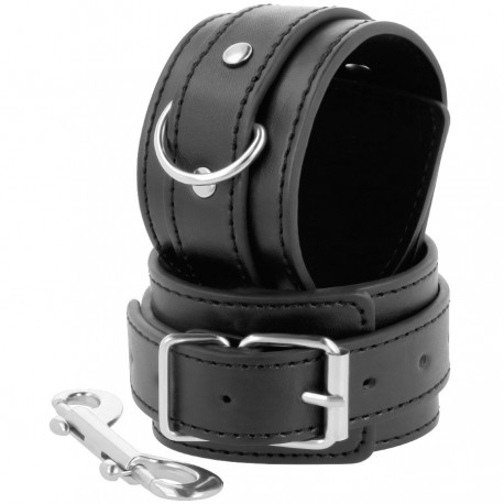 Menottes simili cuir Darkness avec crochet double