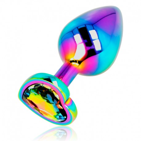 Bijou d'anus Rainbow cœur irisé taille M