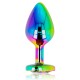 Bijou d'anus Rainbow cœur irisé taille M