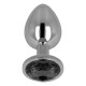 Petit bijou anal en inox avec cristal noir diamètre 2,6 cm