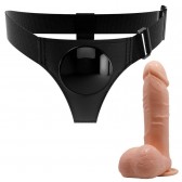 Ensemble harnais strap-on universel et gode réaliste à ventouse 20 centimètres Pretty Love