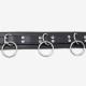 Collier BDSM 3 anneaux avec sa laisse