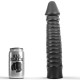 Gode gros diamètre annelé All Black 27 cm - Vue comparative