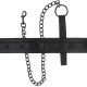 Collier BDSM noir avec laisse Black Line - Accessoire de bondage