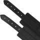 Menottes de cheville cuir végétal noir - Bondage Malins-Plaisirs