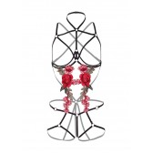 Body bondage avec roses rouges - Lingerie BDSM Malins-Plaisirs
