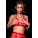 Soutien-gorge seins nus Red Lace - Lingerie BDSM Malins-Plaisirs