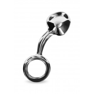 Plug anal acier à poignée Fine Pleasure - Sextoy BDSM Malins-Plaisirs