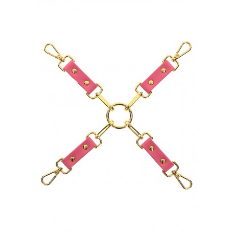 Hogtie croix de bondage rose - Accessoires BDSM Malins-Plaisirs
