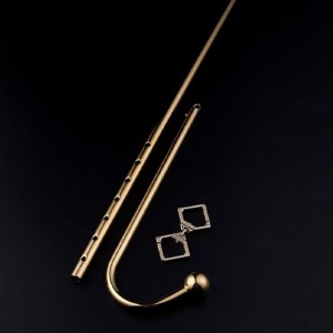 Crochet anal de luxe doré 76cm - Accessoires BDSM Malins-Plaisirs