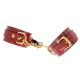 Menottes Vinyle rouge bordeaux - Accessoires BDSM Malins-Plaisirs