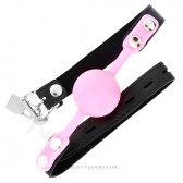 Bâillon boule silicone rose - Accessoires BDSM Malins-Plaisirs