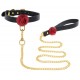 Collier et laisse cuir Wild Rose - BDSM soft Malins-Plaisirs