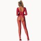 Combinaison sexy rouge avec strass - Lingerie soumise Malins-Plaisirs