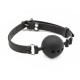 Bâillon avec grosse boule silicone noir -Accessoires BDSM