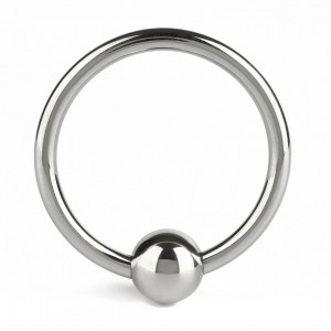 Cockring acier avec boule - Accessoires BDSM Malins-Plaisirs - Vue de dessus