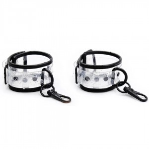 Menottes de bondage en PVC transparent - Boutique BDSM Malins-Plaisirs