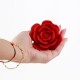 Plug anal rotatif vibrant - En forme de rose rouge dans la main