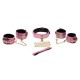 Accessoires de contrainte BDSM rose irisé en cuir PU – idéal pour jeux de domination et soumission