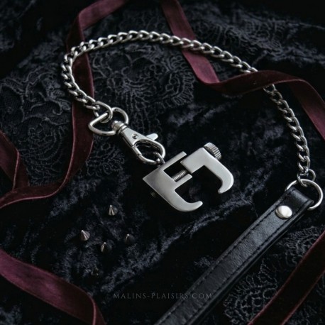 Crochet nasal BDSM acier inoxydable avec laisse