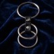 Triple cockring acier BDSM avec lanière noire vegan Malins-Plaisirs