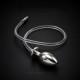 Plug anal acier avec sonde urétrale et tuyau BDSM - Piss Plug