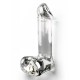 Gode en verre réaliste avec testicules Crystal Dildo ToyJoy Glass Worxx