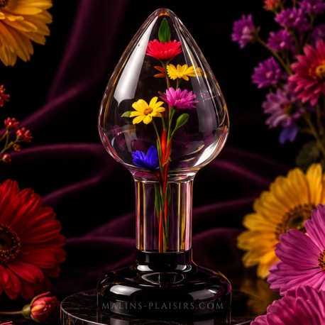Plug anal Everlasting Bloom avec fleurs colorées en résine époxy